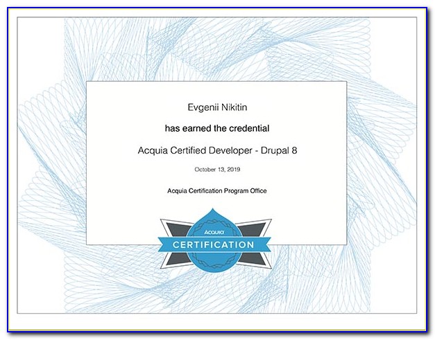 Acquia Certified Developer Drupal 8