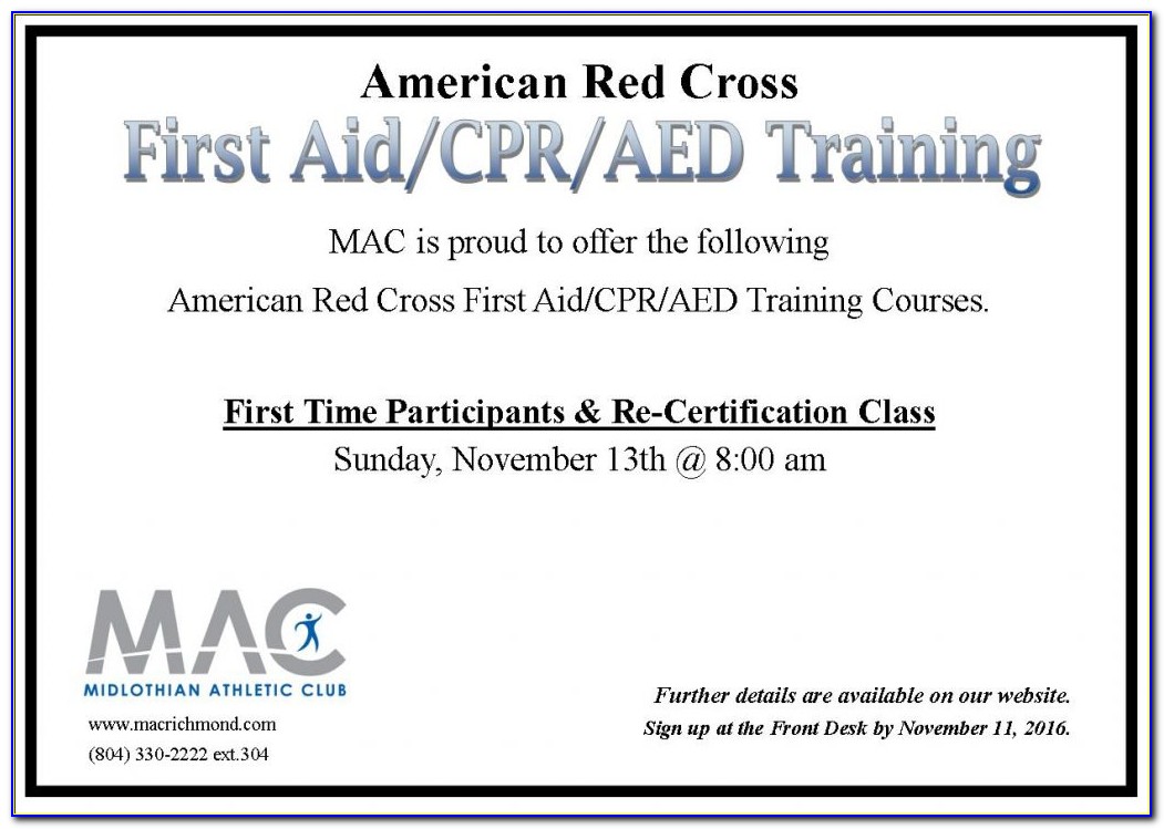American Red Cross Cpr Certification Card