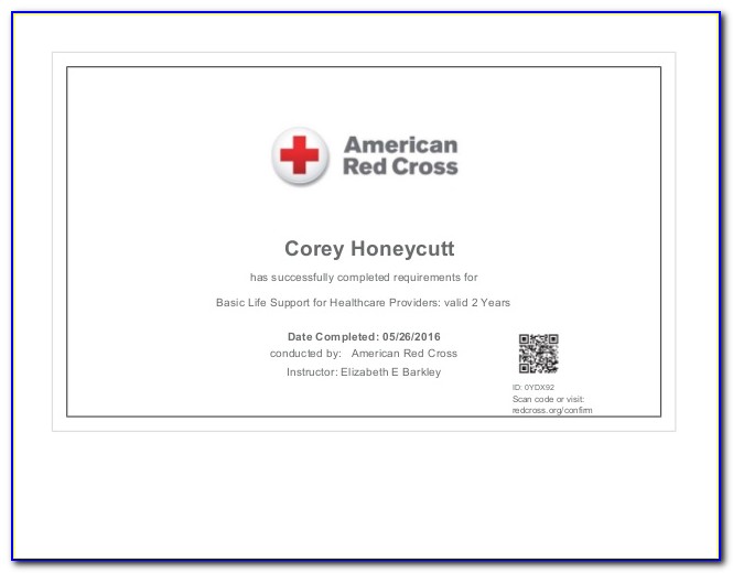 American Red Cross Cpr Certification Replacement Card