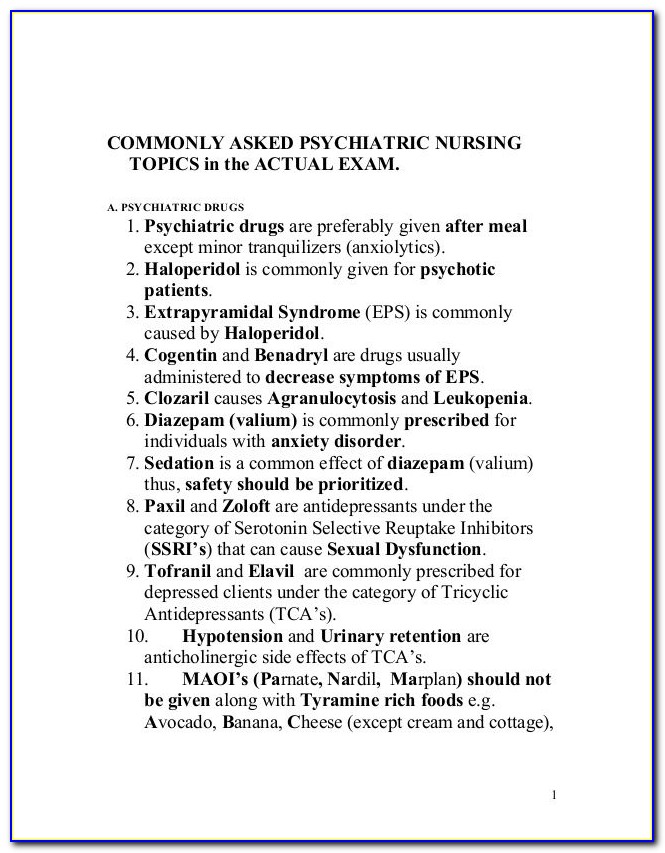 Ancc Mental Health Certification Sample Questions