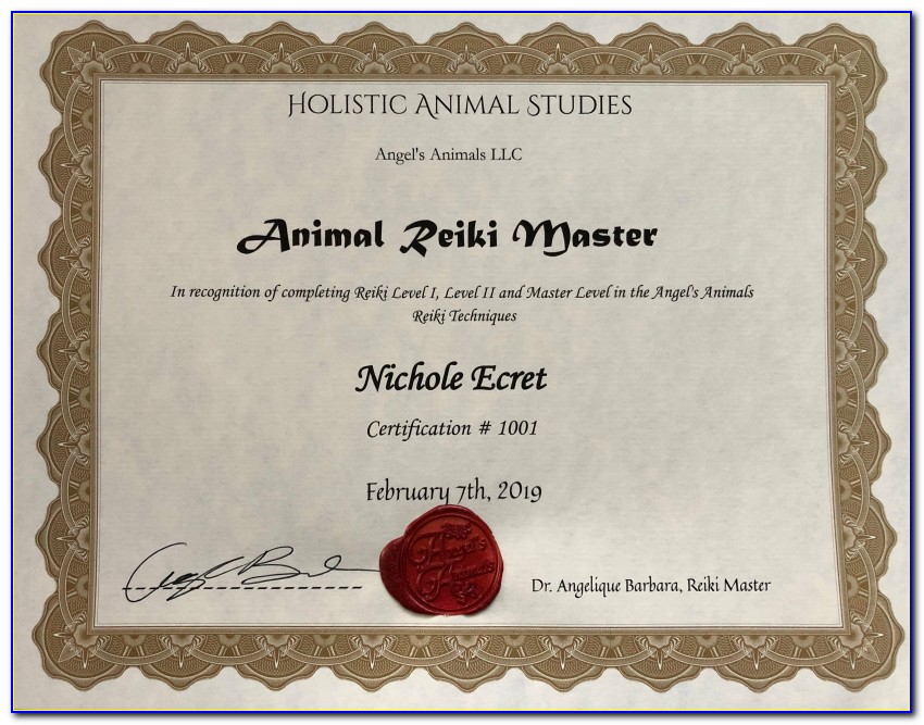 Animal Reiki Certification Canada