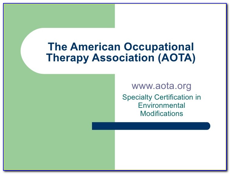 Aota Board Certification Gerontology