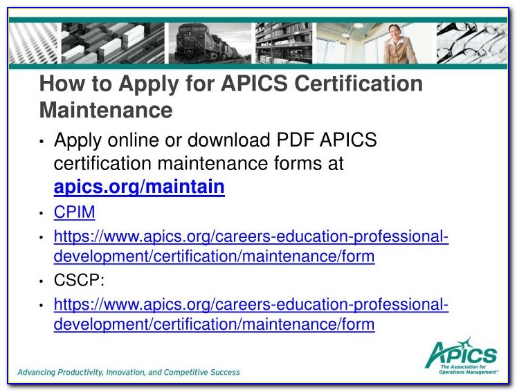 Apics Certification Maintenance Fee