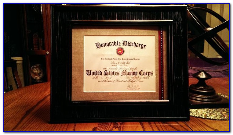 Army Honorable Discharge Certificate Frame