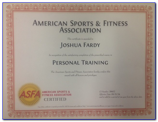 Asfa Personal Training Certification