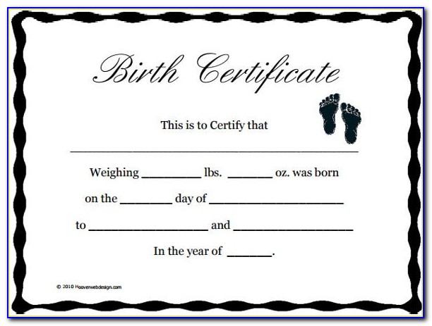 Blank Birth Certificate Pdf