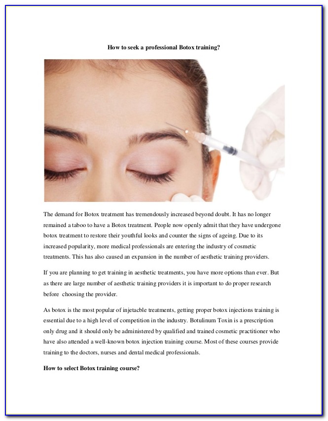 Botox Injection Certification Texas