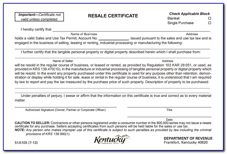 California Seller's Permit Vs Resale Certificate