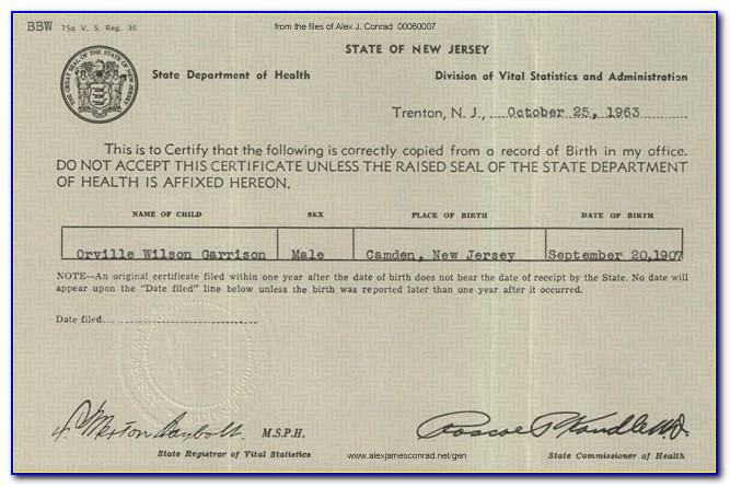 Camden County Nj Birth Certificate