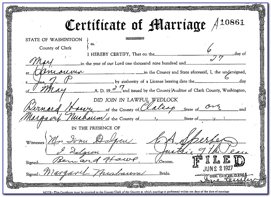 Clark County Wa Marriage License Search