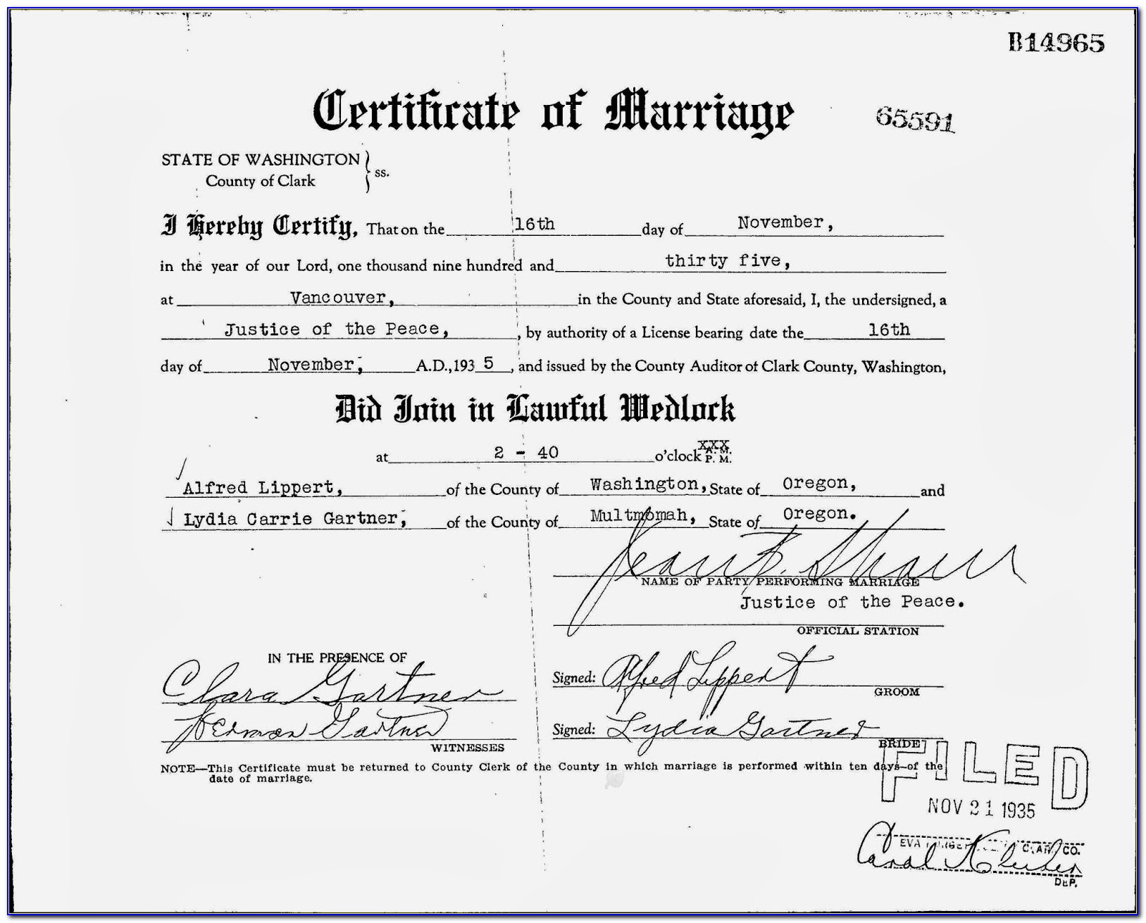 Clark County Wa Marriage Records