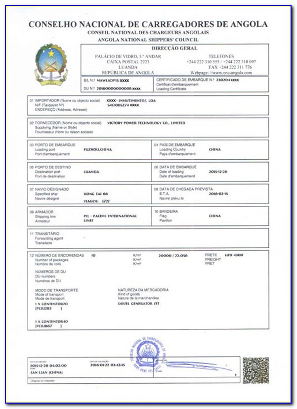 Cnca Certificate For Angola In Dubai
