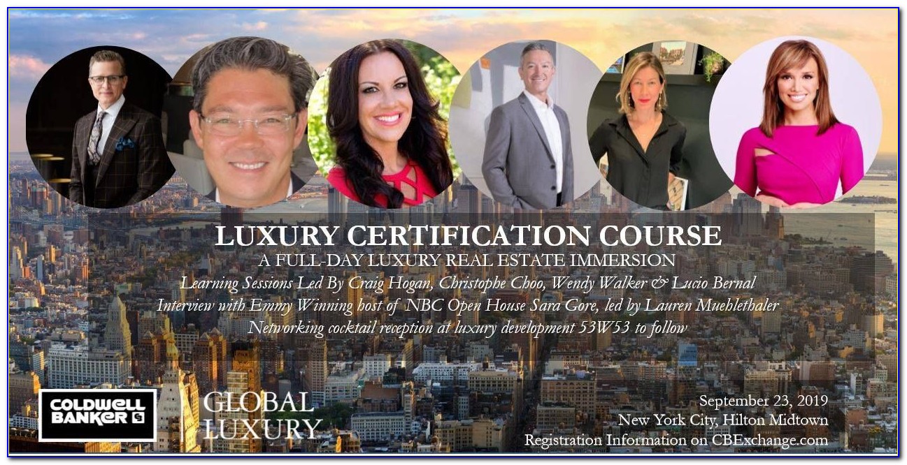 Coldwell Banker Global Luxury Certification 2019 Schedule