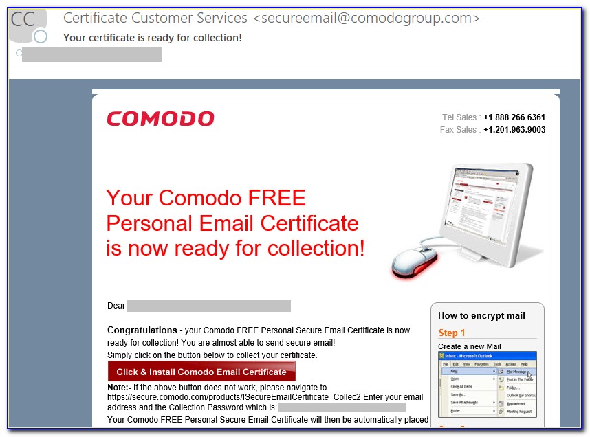 Comodo Free Digital Email Certificate