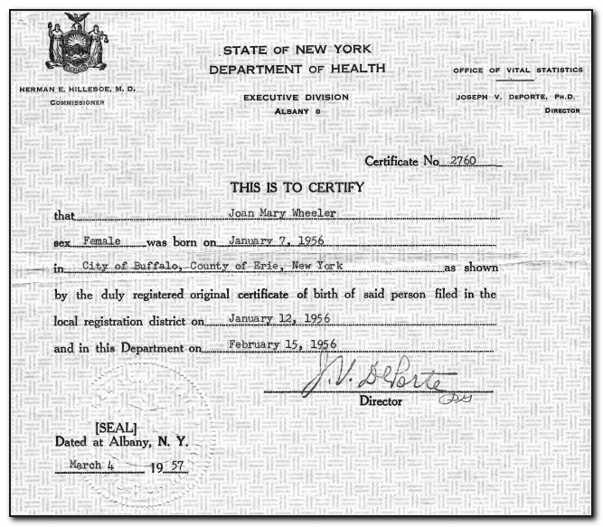 Copy Birth Certificate Nyc