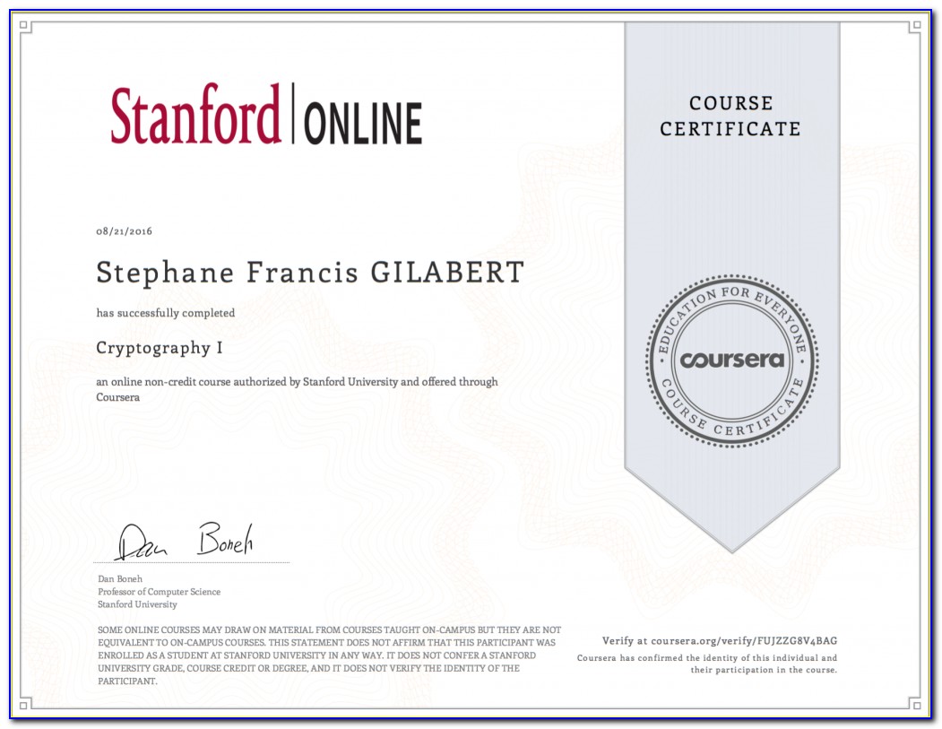 Coursera Stanford Machine Learning Certificate Cost