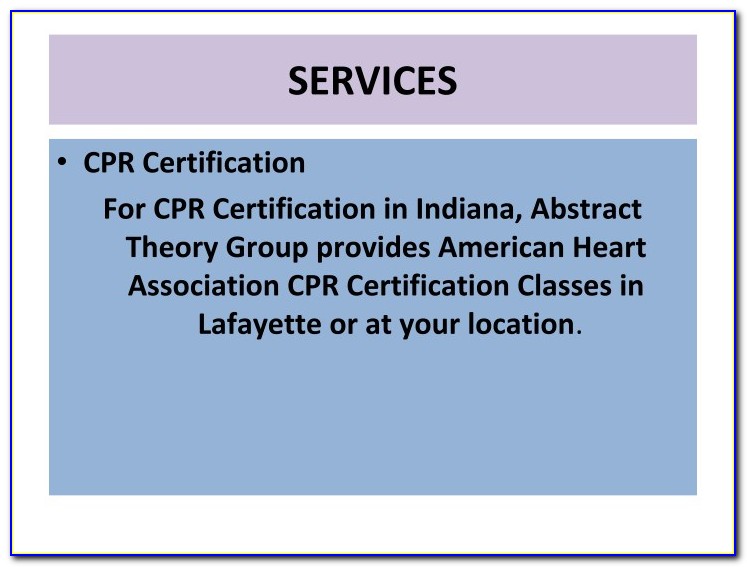 Cpr Certification Lafayette Indiana