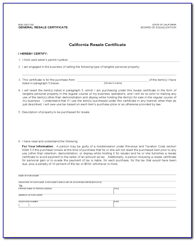 Crt 61 Certificate Of Resale Form Illinois