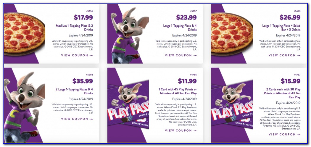 Does Chuck E Cheese Sell Gift Certificates