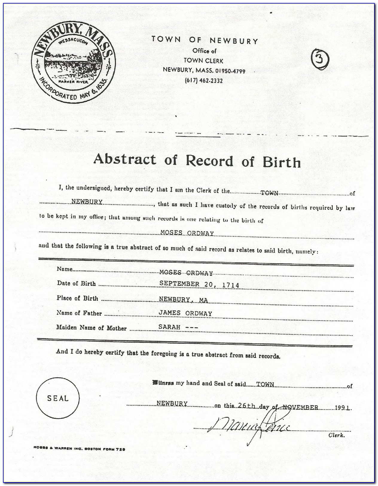 Dover New Hampshire Birth Records