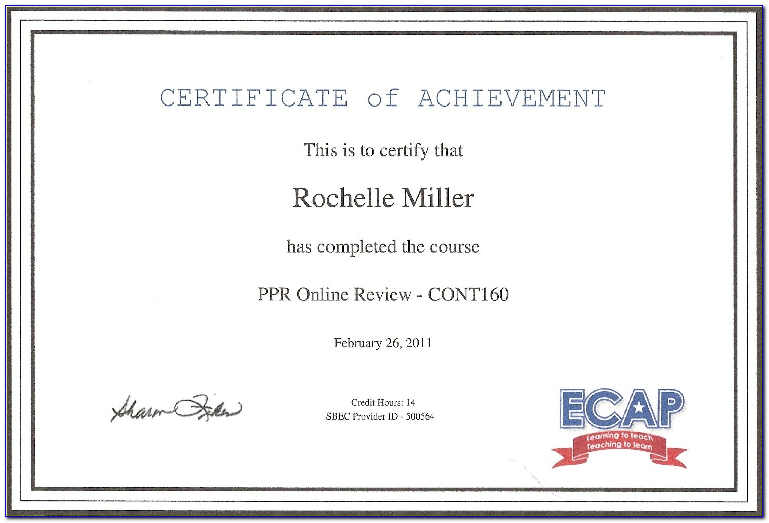 Ecap Teaching Certification
