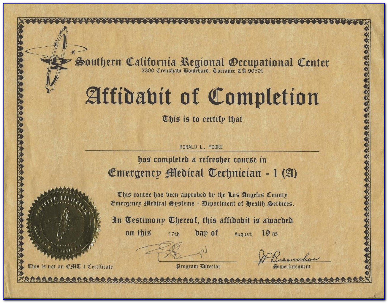 Emt Certification Los Angeles County