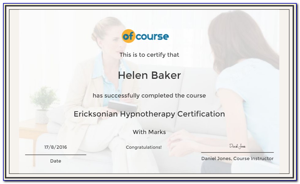 Ericksonian Hypnotherapy Certification Course