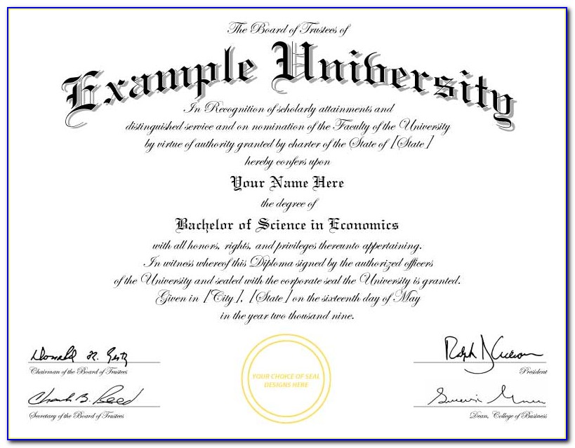 Fake Diploma Template Free
