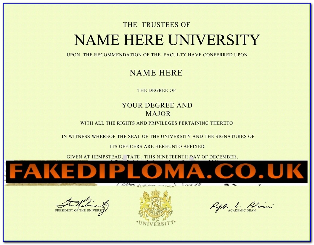 Fake Doctor's Degree Certificate
