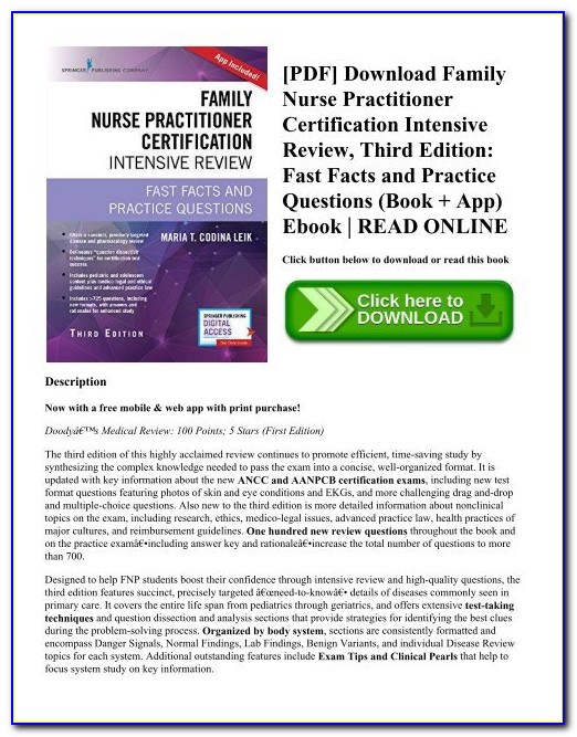 Family Nurse Practitioner Certification Intensive Review 3rd Edition Pdf Free