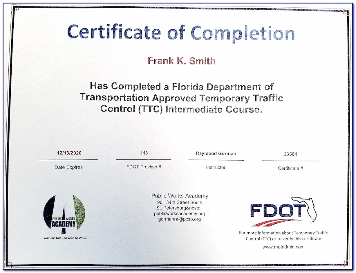 Fdot Mot Certification Classes