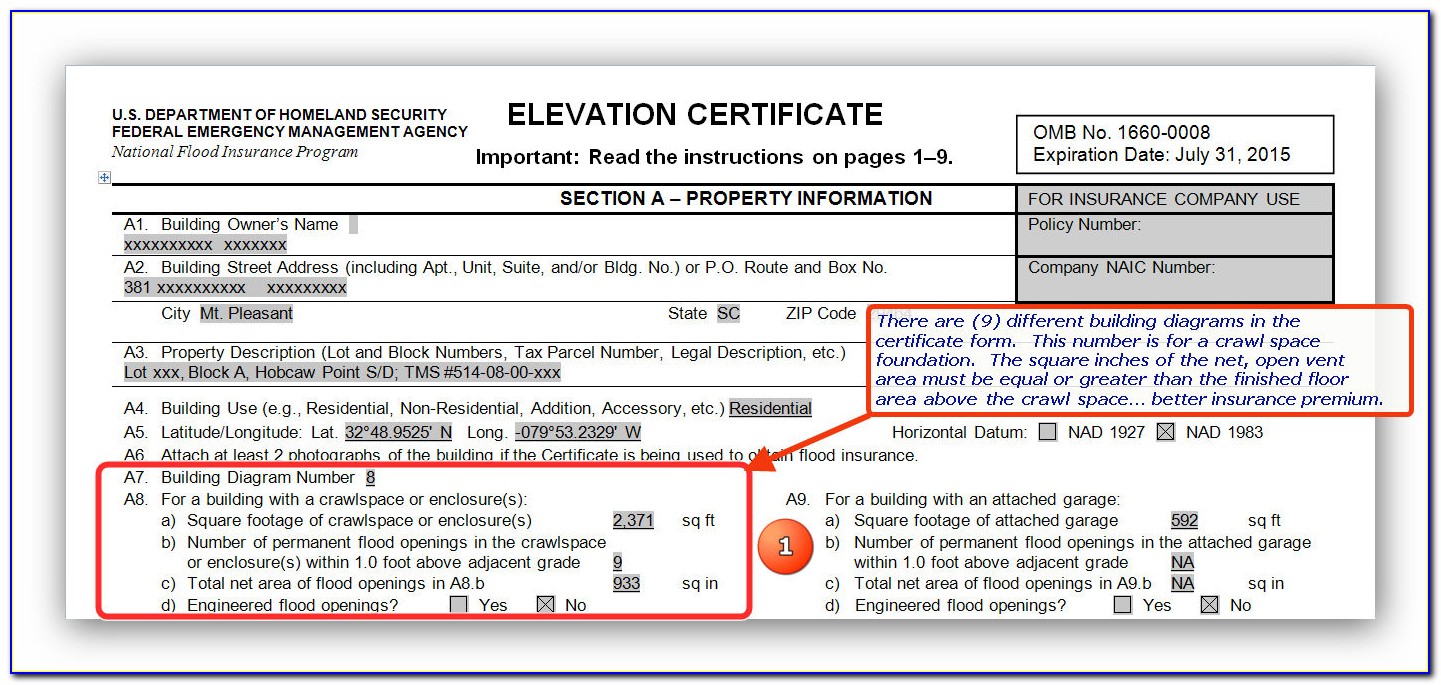 Fema Elevation Certificate And Instructions