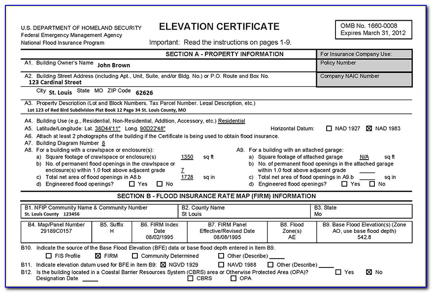 Fema Elevation Certificate Instructions 2017