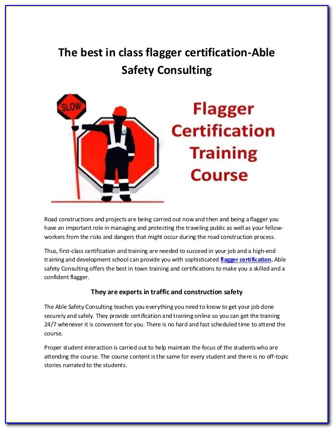 Flagging Certification Vancouver Wa
