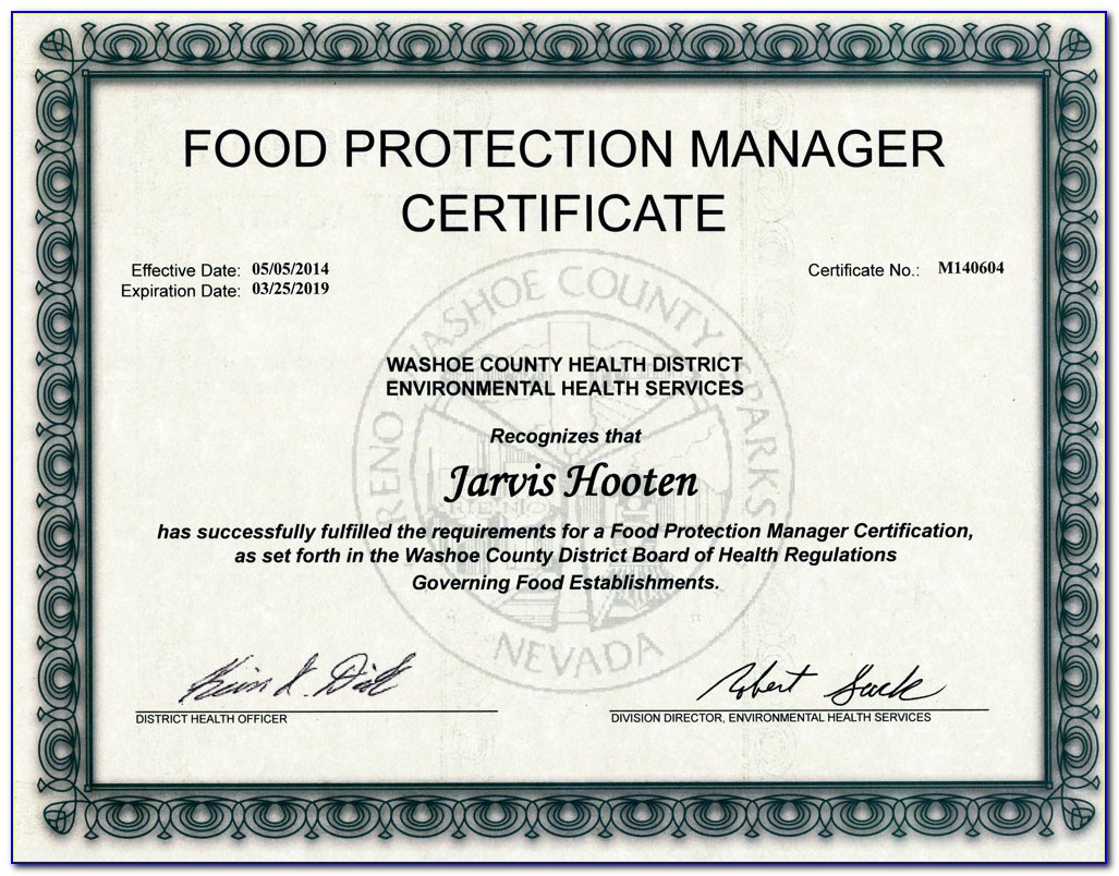 Food Handler Manager Certification Online California