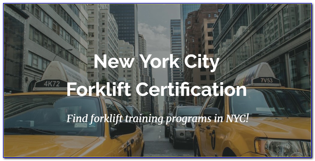Forklift Certification New York