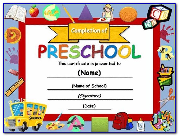 Free Editable Preschool Certificates