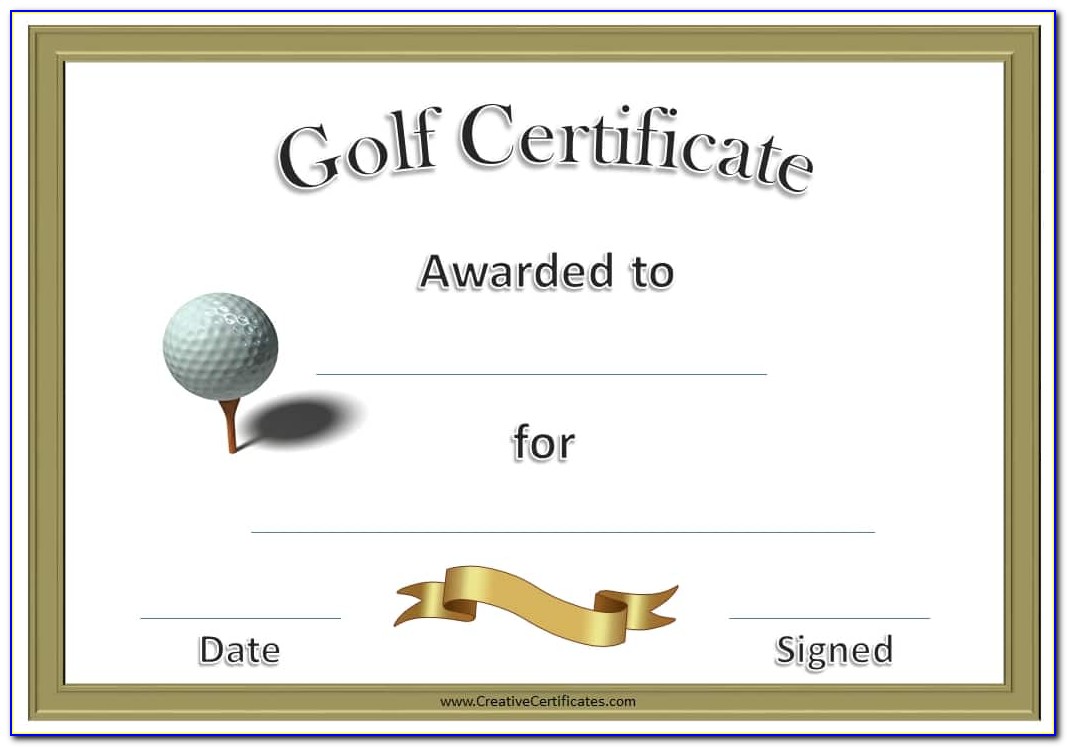 Free Golf Certificate Templates