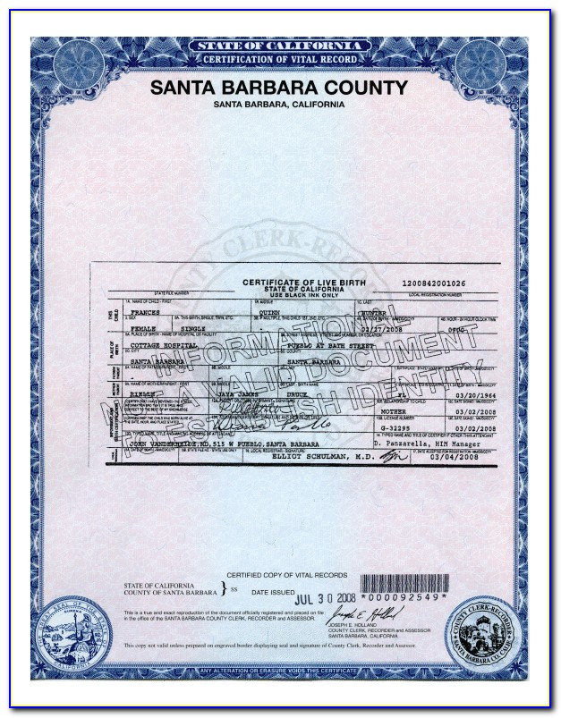 Fresno County Vital Records Birth Certificate