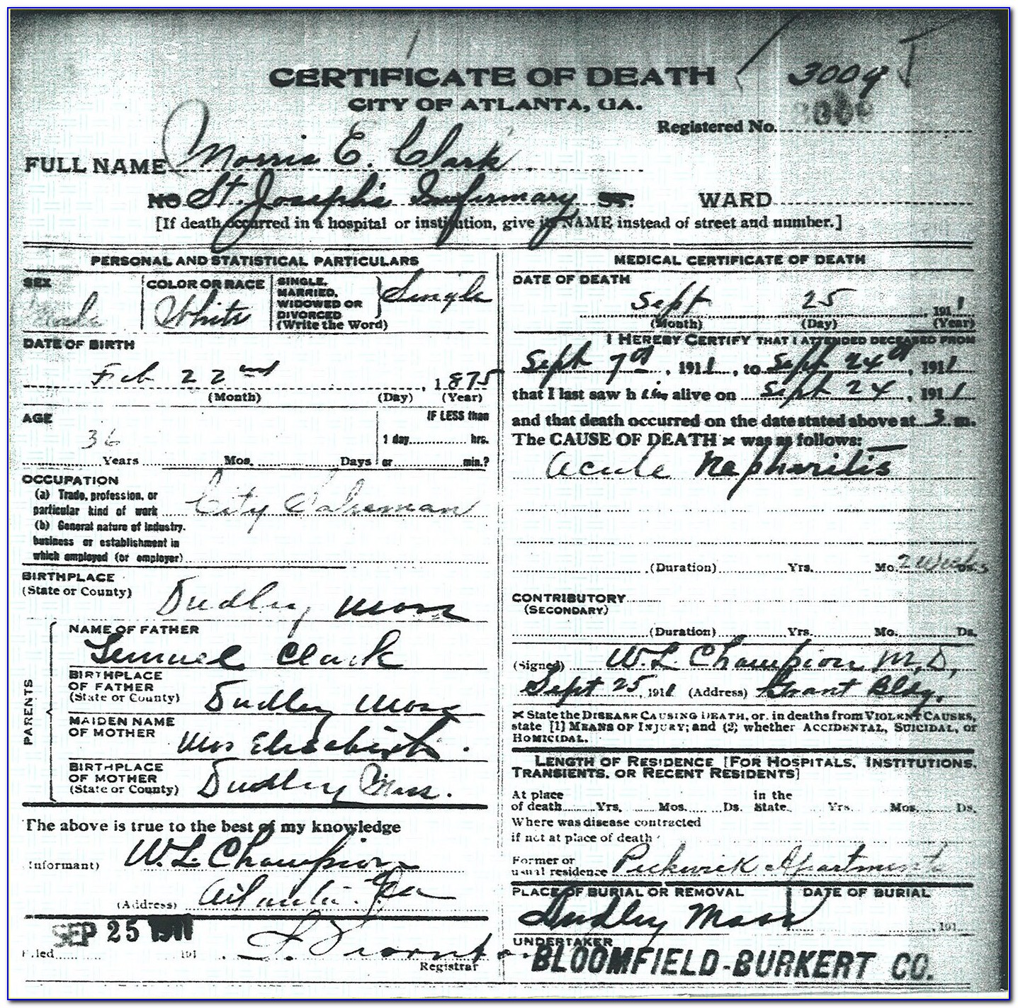Fulton County Georgia Vital Records Birth Certificate