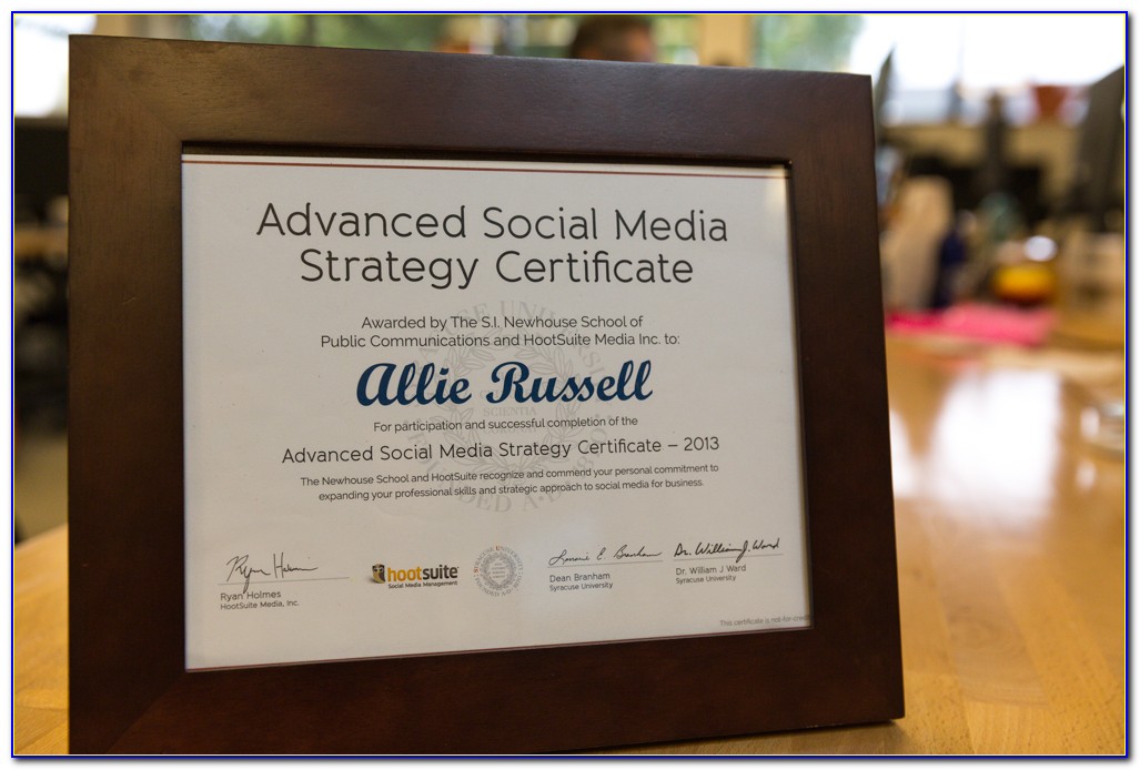 Hootsuite Advanced Social Media Strategy Certificate