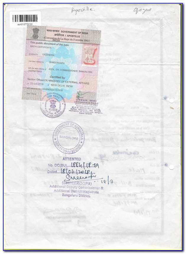 How To Get Apostille Birth Certificate In India
