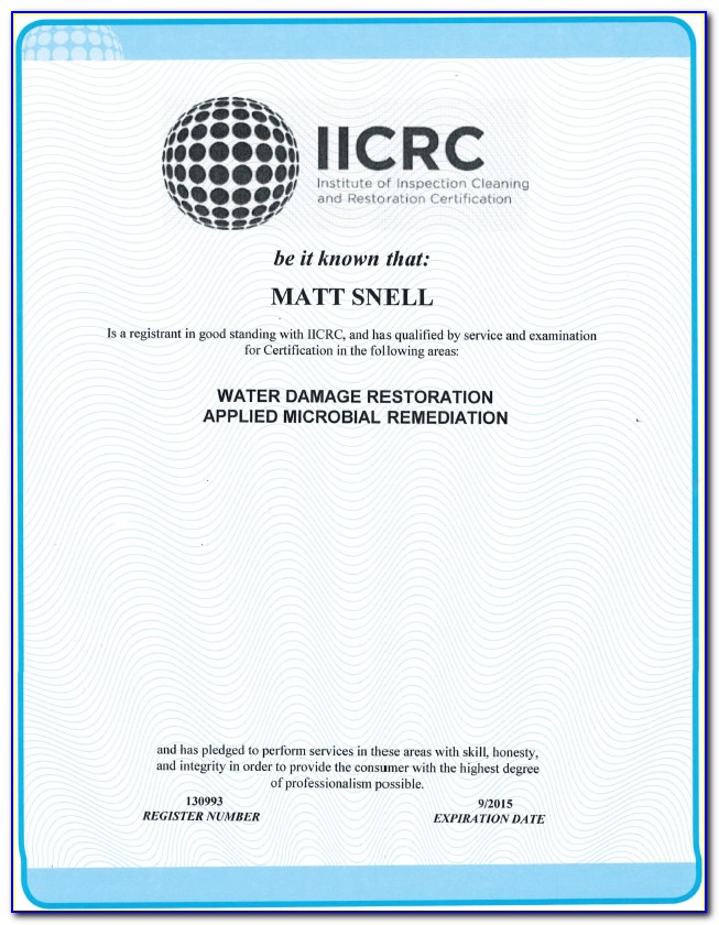 Iicrc Wrt Certification Classes