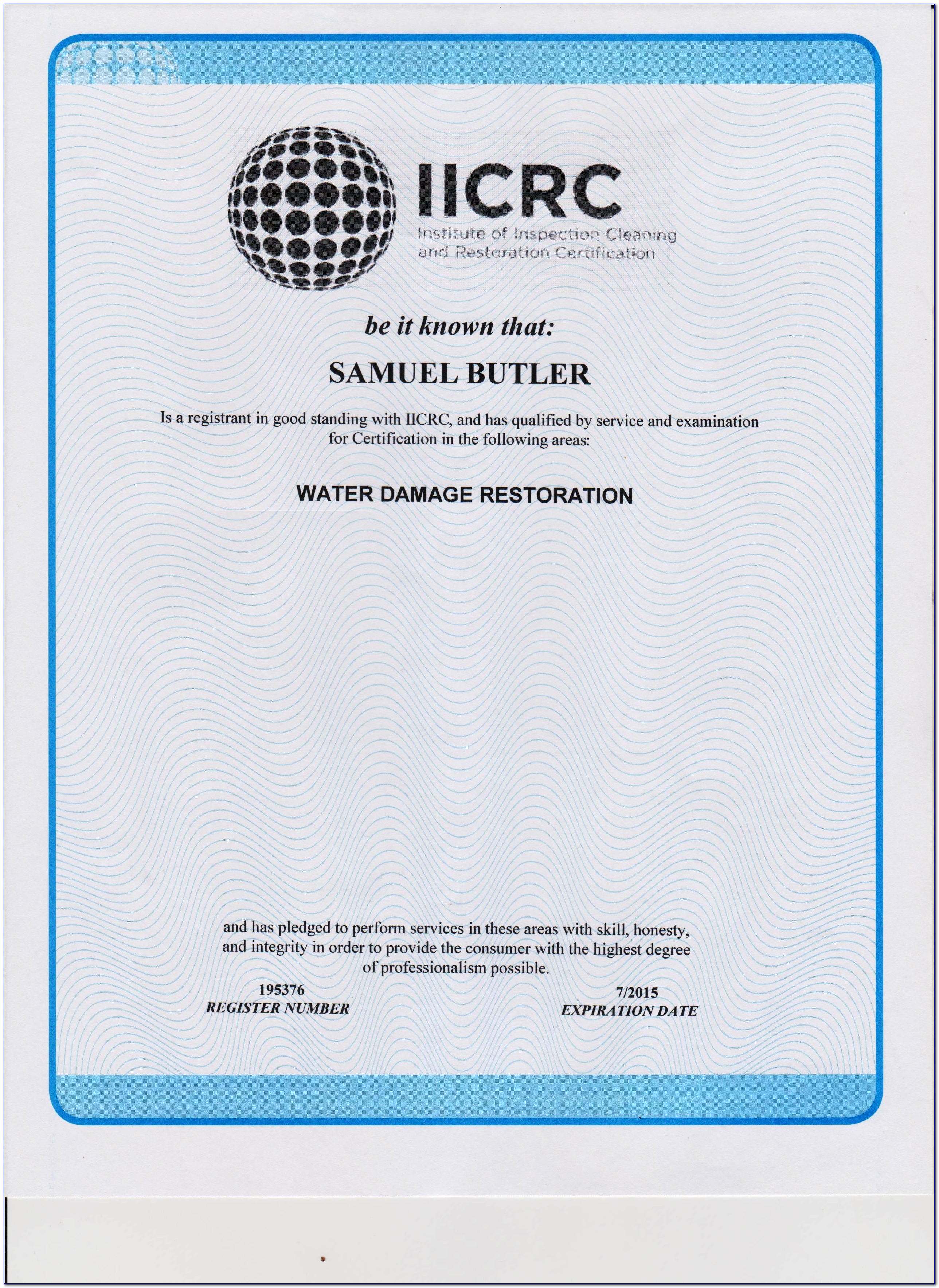 Iicrc Wrt Certified
