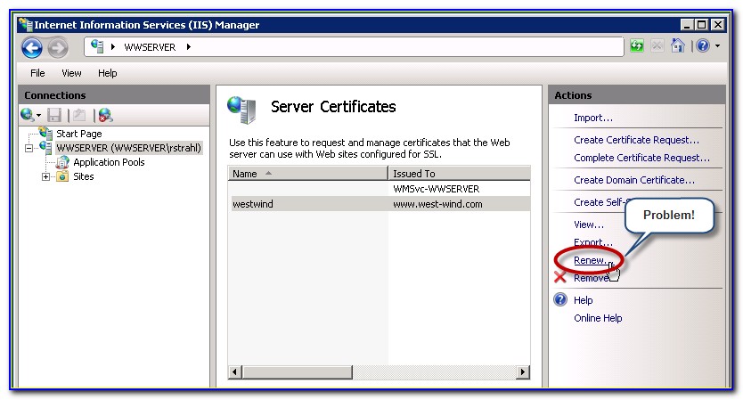 Iis Renew Certificate Object Reference Not Set