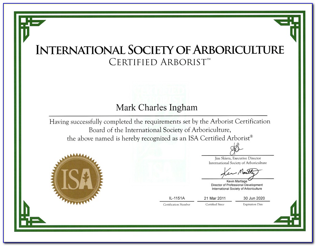 International Society Of Arborists Certification