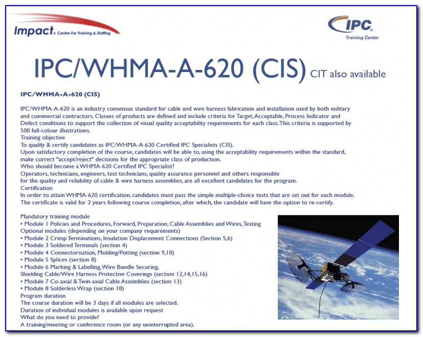 Ipc 620 Certification Price