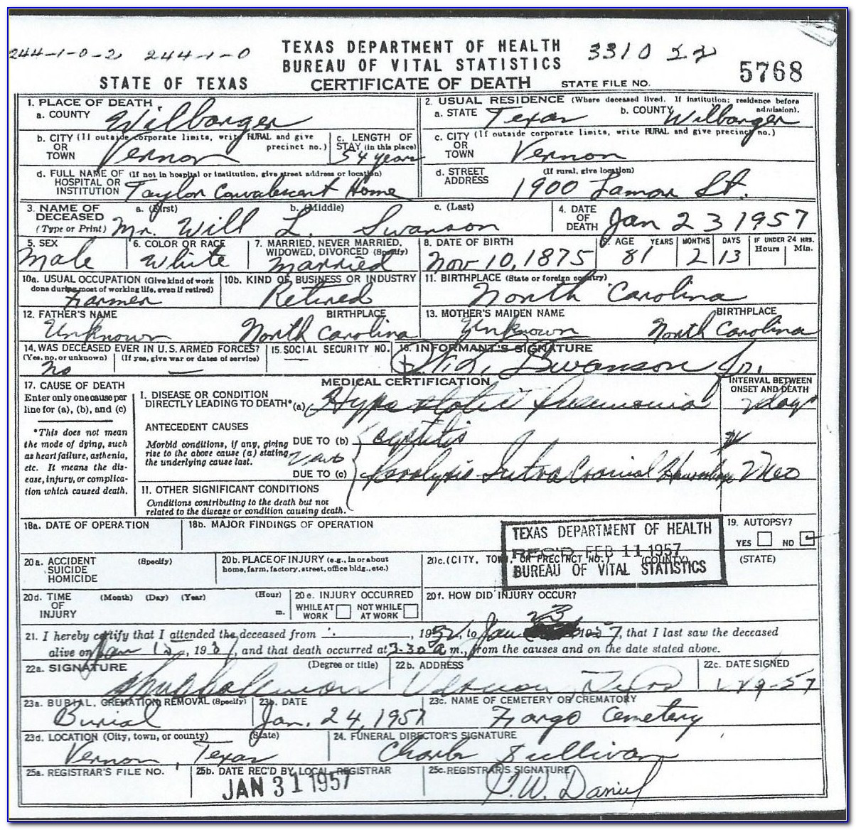 Iredell County Register Of Deeds Birth Certificate