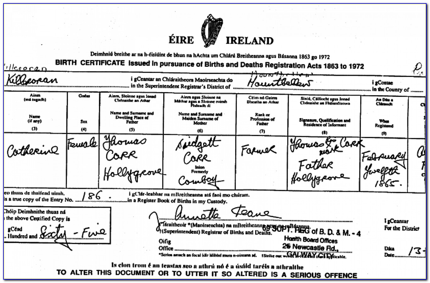 Irish Prank Call Birth Certificate
