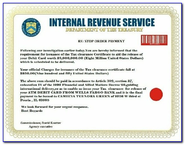 Irs Federal Tax Clearance Certificate